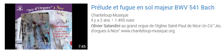 Prélude et fugue sol Bach